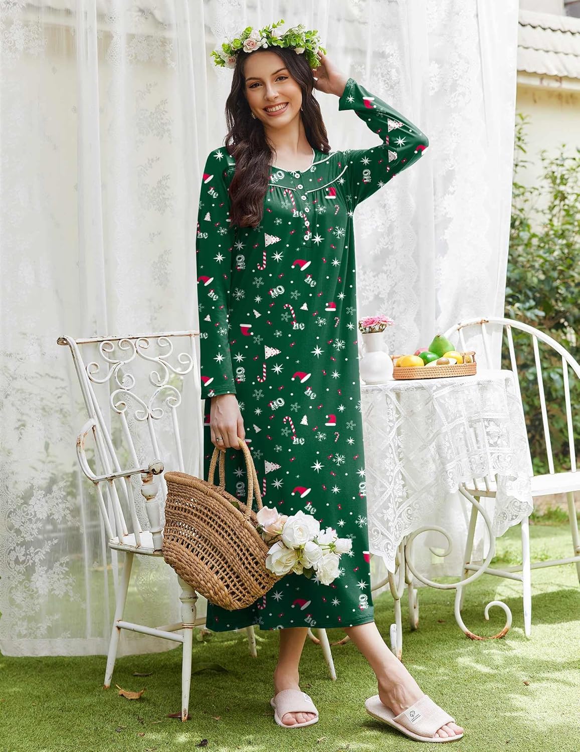 Long Sleep Shirts Henley Night Shirts Full Length Nightgown