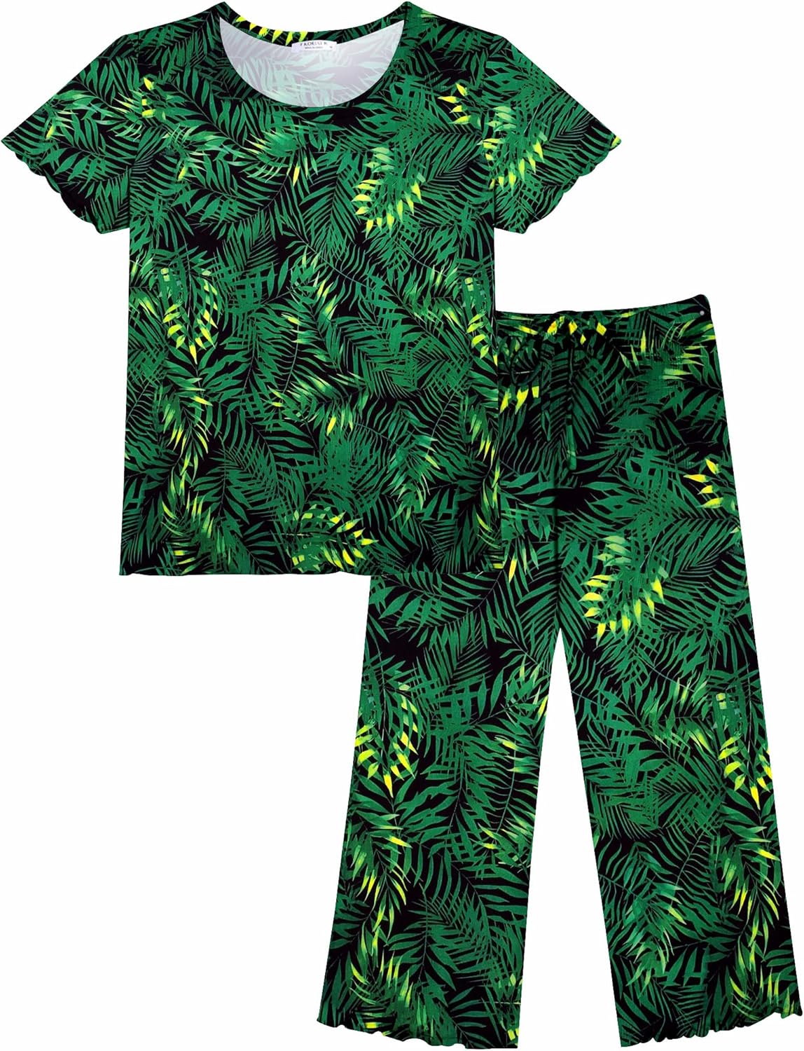 Ekouaer Short Sleeve 2 Piece Pajamas Set