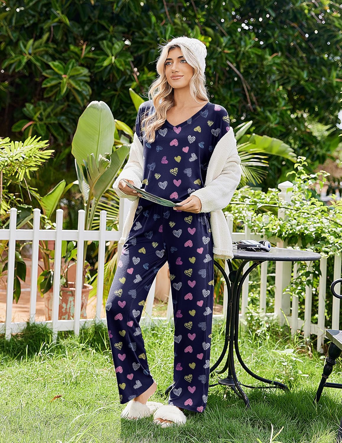 2 Pack Pajama Sets Long Sleeve Pajamas Top and Pants