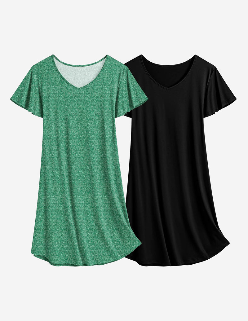 Ekouaer 2 Pack Nightshirts Comfy Soft Pajama Sleep Dress