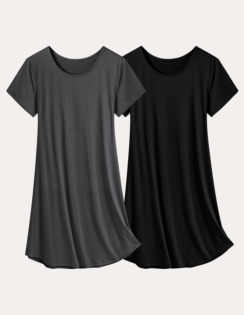 Soft 2 Pack Short Sleeve Nightgowns (US Only)