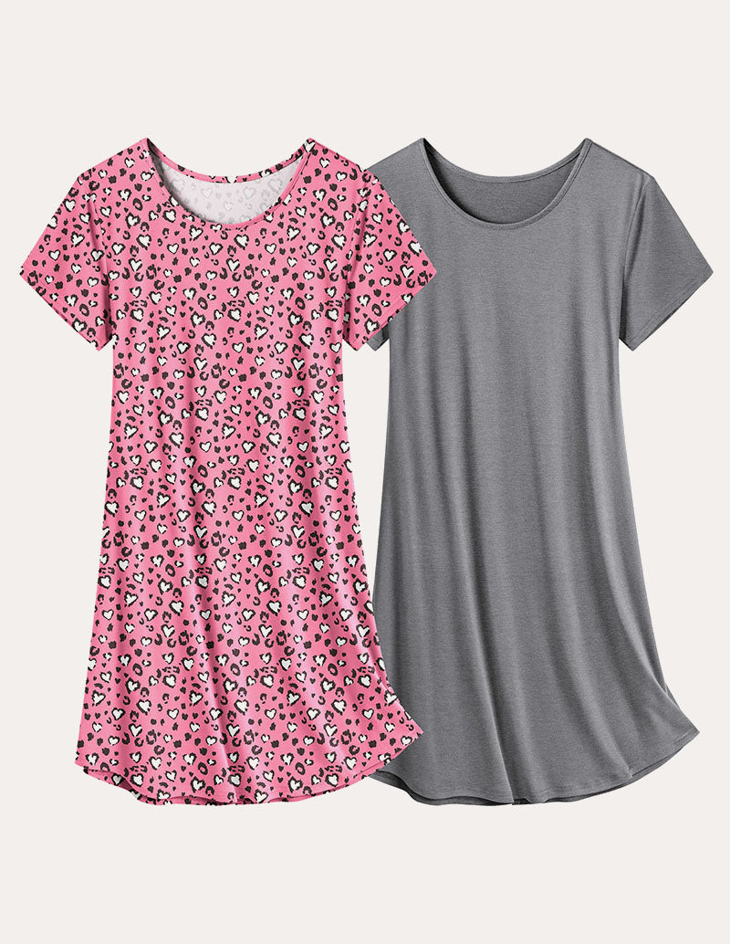 Soft 2 Pack Short Sleeve Nightgowns (US Only)