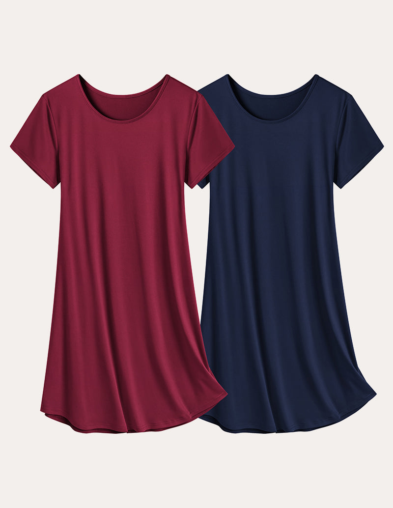 Soft 2 Pack Short Sleeve Nightgowns (US Only)