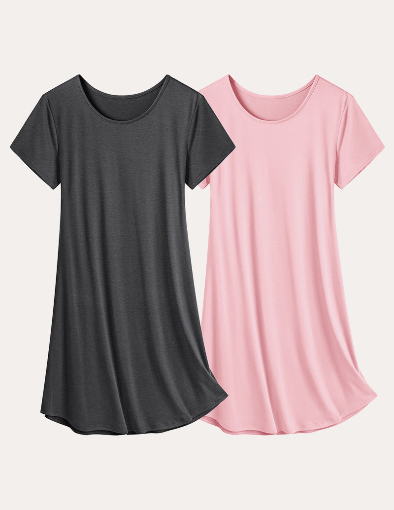 Soft 2 Pack Short Sleeve Nightgowns (US Only)