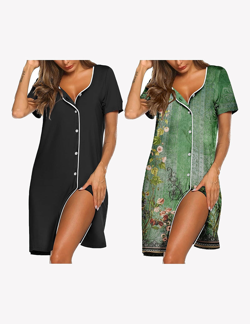 2 Pack Button Down Pajama Dress (US Only)