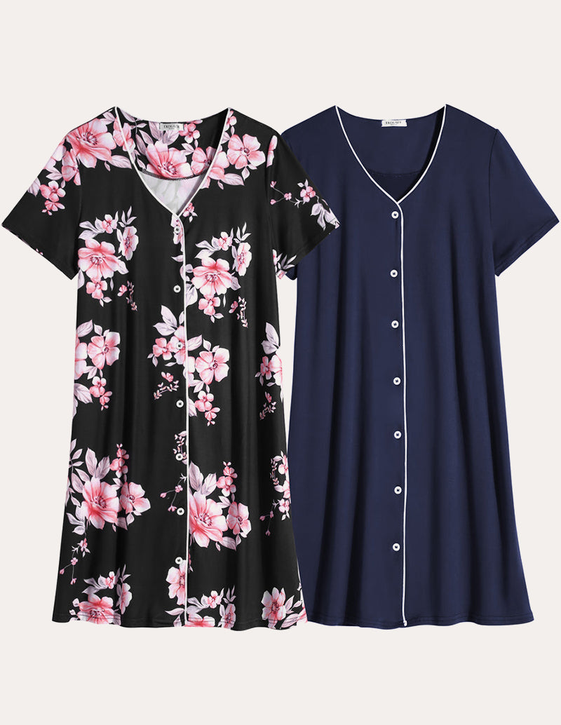 2 Pack Button Down Pajama Dress (US Only)