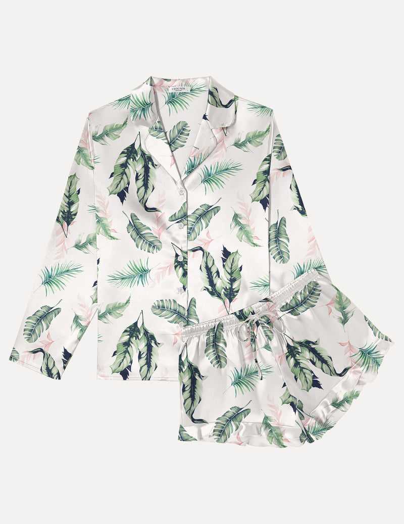 TEDDY Satin Ruffled Long Sleeve Pajama Set (US Only)