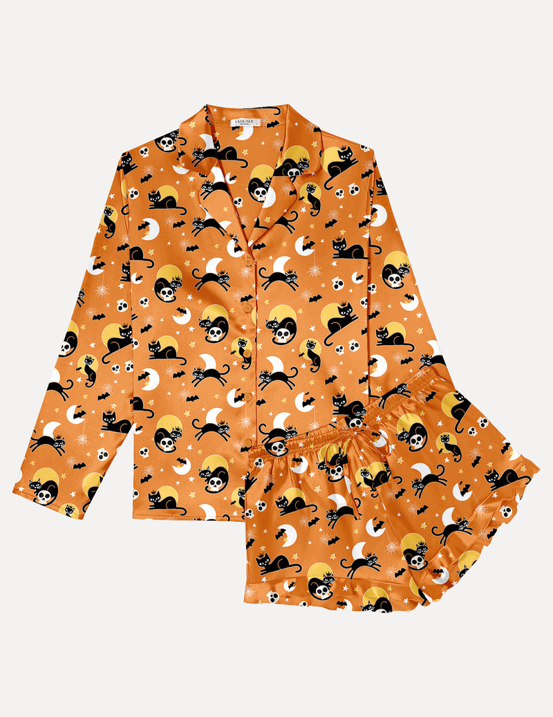 TEDDY Satin Ruffled Long Sleeve Pajama Set (US Only)