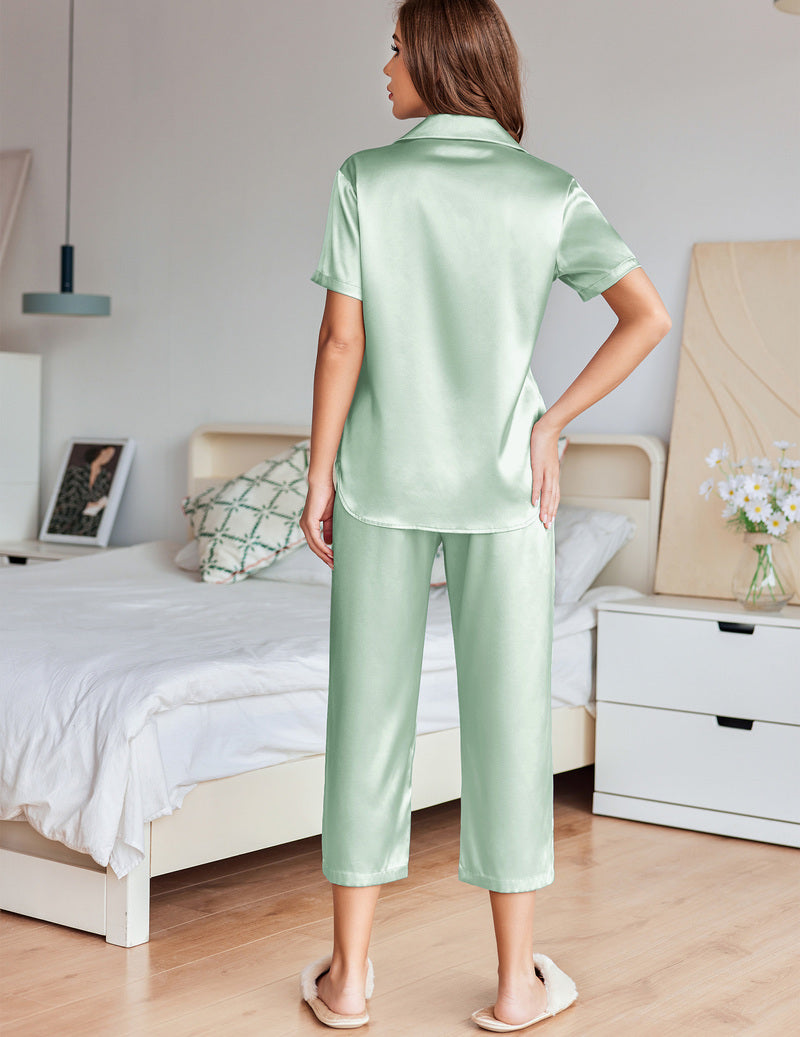 Satin Short Sleeve Pajama Set (US Only)