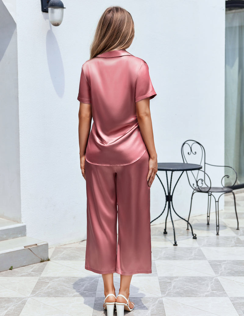 Satin Short Sleeve Pajama Set (US Only)
