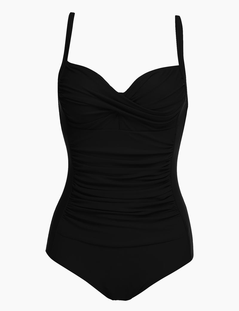 Ekouaer Women's One Piece Swimsuit - Ruched Tummy Control Vintage Retro Bathing Suit