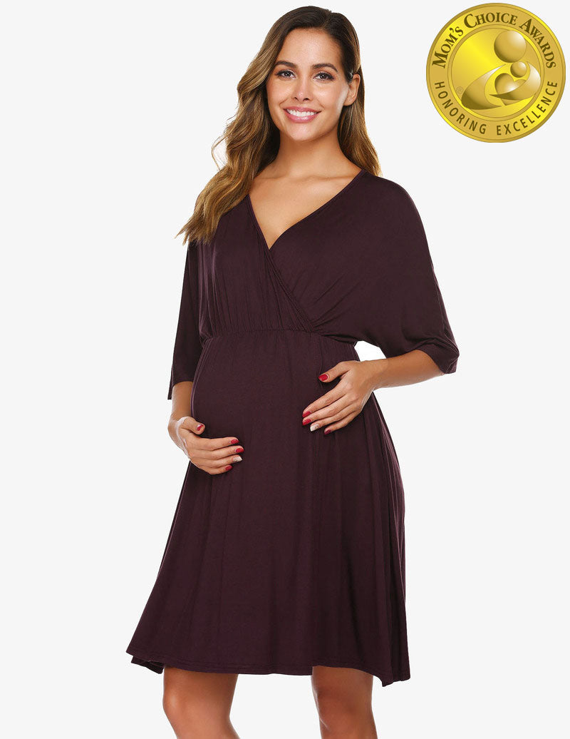 Ekouaer Maternity & Nursing Gown - Hospital Delivery & Breastfeeding Sleepwear For Moms
