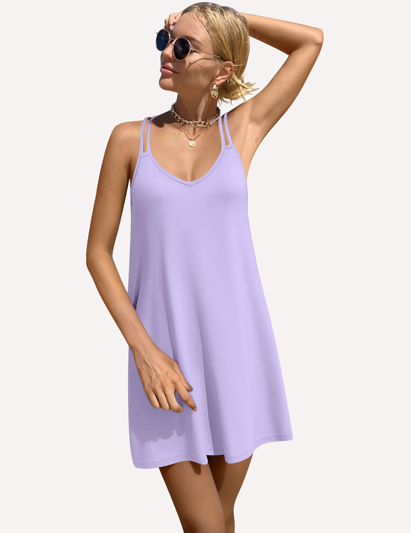 Ekouaer Women's V Neck Sleeveless Nightgown