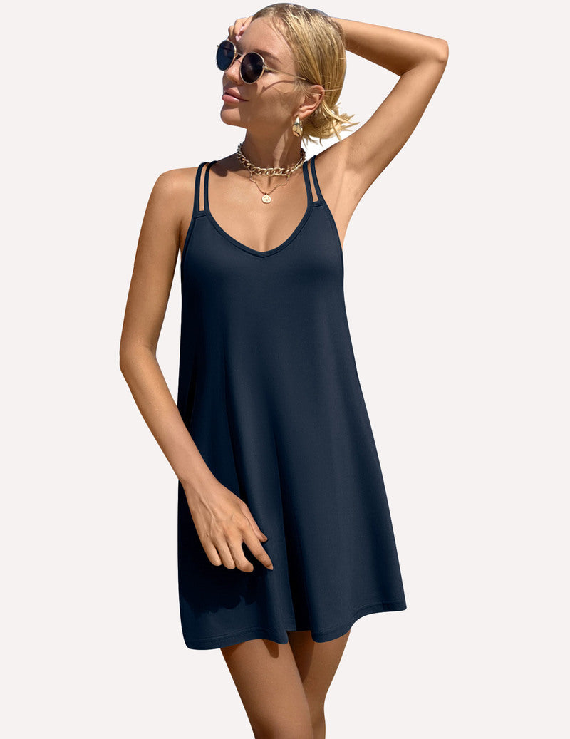 Ekouaer Women's V Neck Sleeveless Nightgown