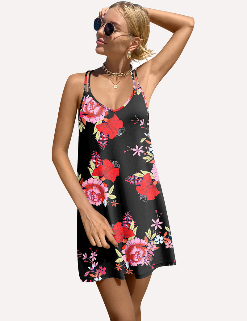 Ekouaer Women's V Neck Sleeveless Nightgown