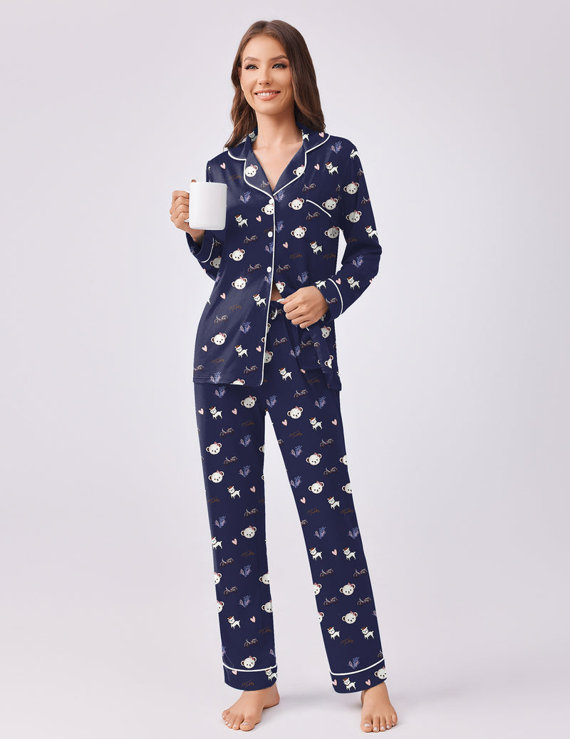 TEDDY Pajamas Set 2 Piece Pjs Soft Top and Pants