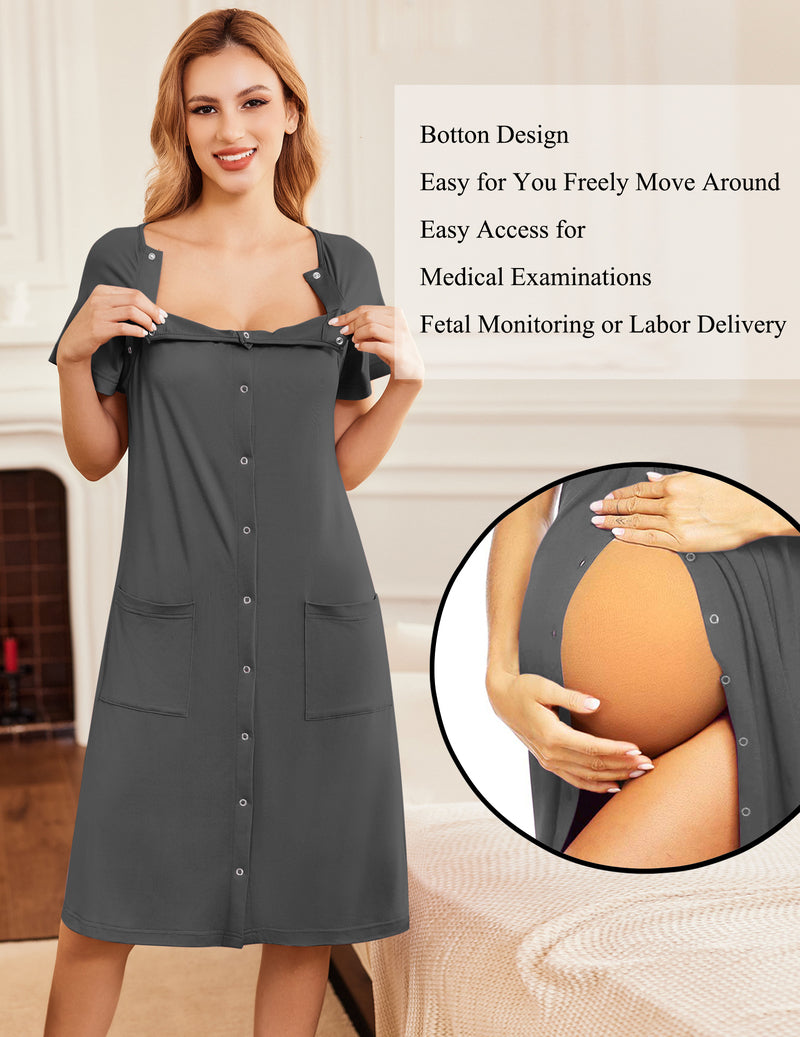Womens Nursing Gown Nightgown Maternity Nursing Dress 3 In 1 Delivery Labor Nursing Breastfeeding Birthing Long Sleeve Gown Nightgown Button Blue S 2xl Womens Nursing Gown Nightgown Maternity Nursing Dress 3 In 1 Delivery Labor Nursing Breastfeeding Birthing Long Sleeve Gown Nightgown Button Blue S 2xl