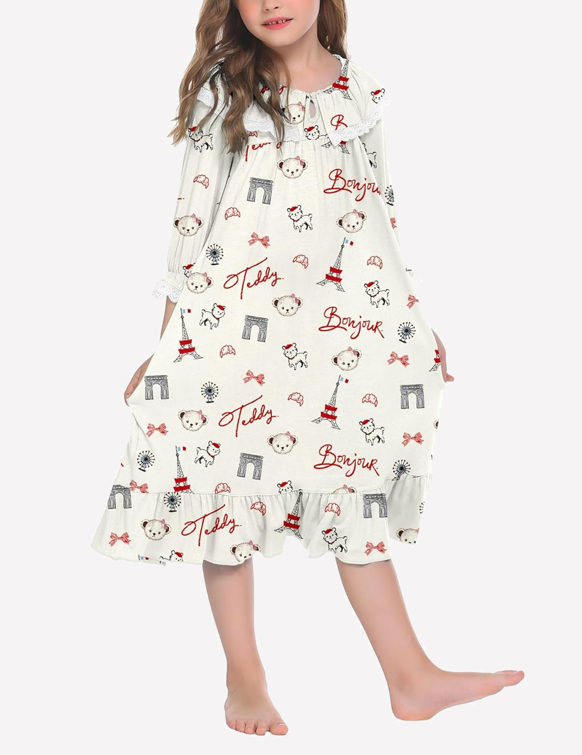 Girl's Soft Princess Nightgowns Sleep Shirt Dress