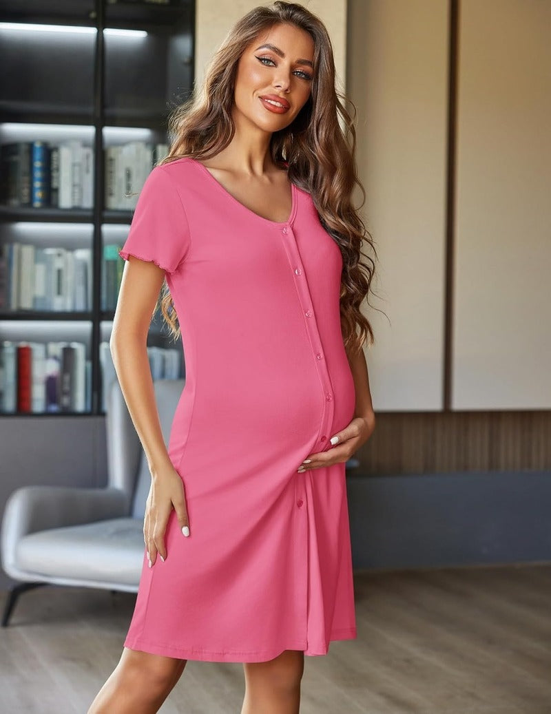 Teddy Soft Ruffle Seams Sleep Dress (US Only)