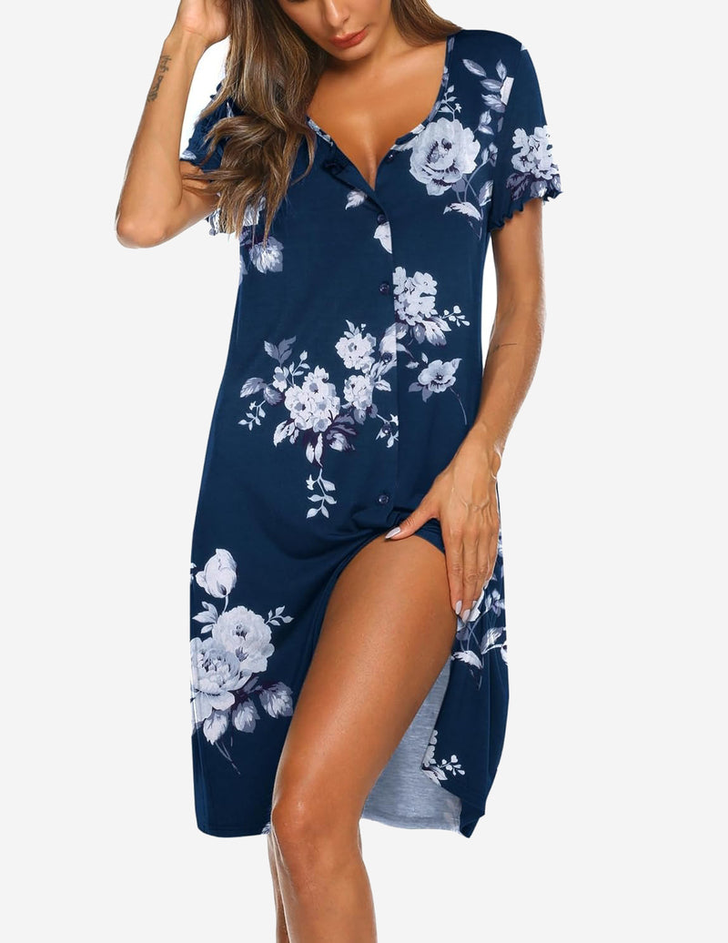 Teddy Soft Ruffle Seams Sleep Dress (US Only)