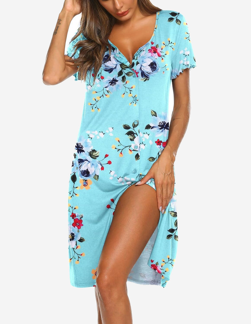 Teddy Soft Ruffle Seams Sleep Dress (US Only)