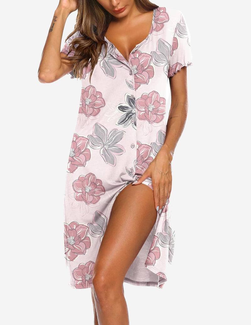 Teddy Soft Ruffle Seams Sleep Dress (US Only)