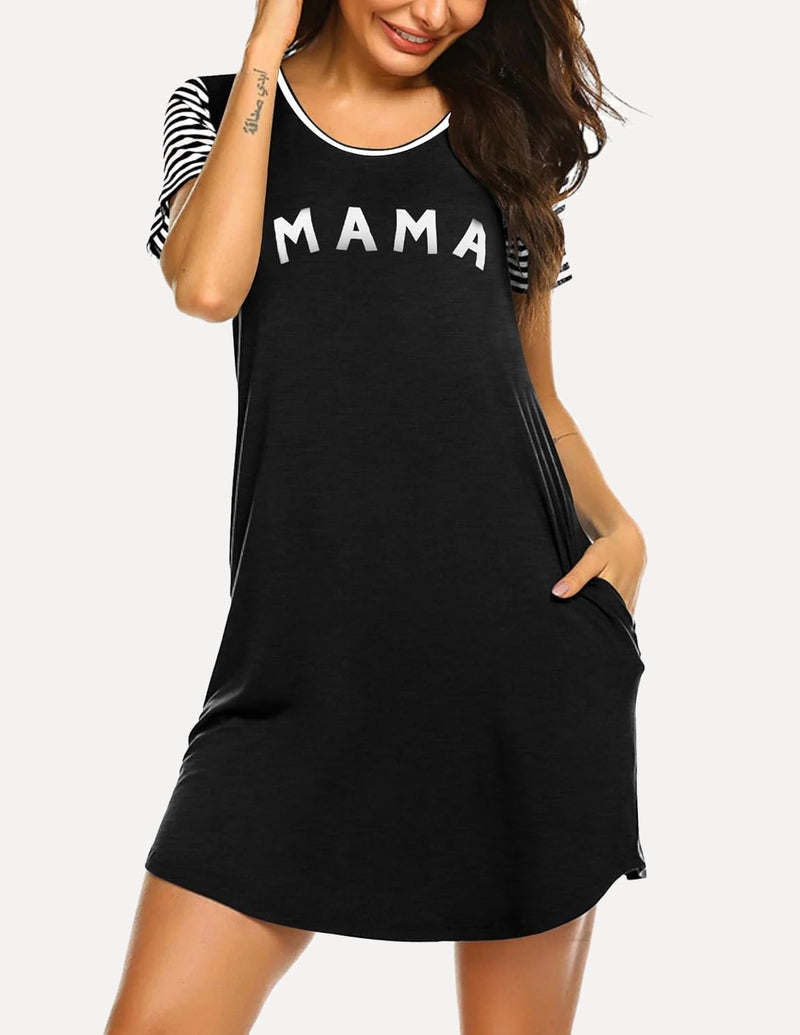 Teddy Soft Sleep Shirts with Pockets Nightshirt