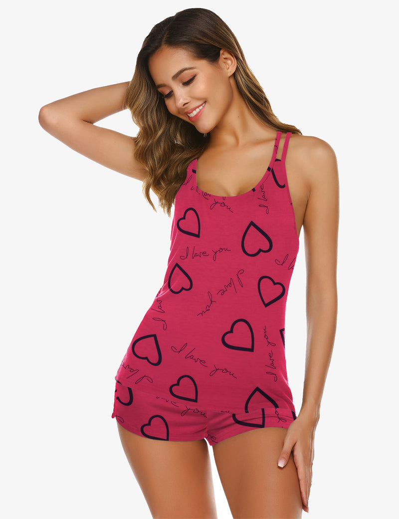 Ekouaer Teddy Cami Tops Shorts Pajama Set (US Only)