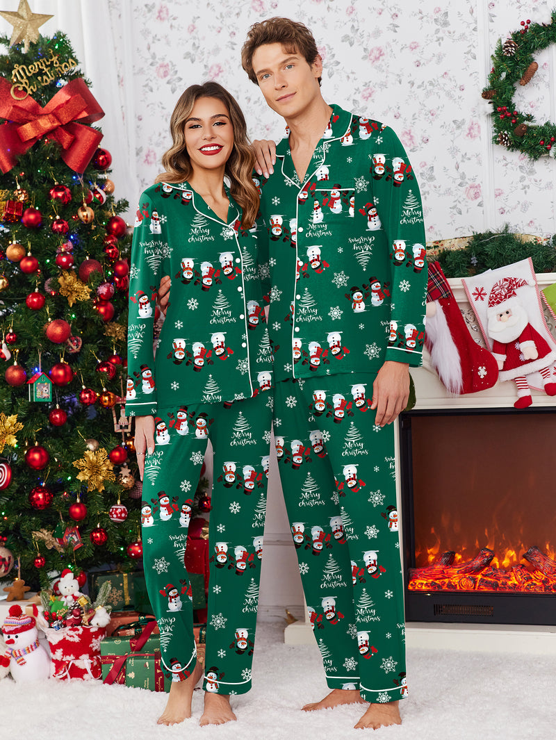 Ekouaer Christmas Couple Matching Pajamas Pj Set