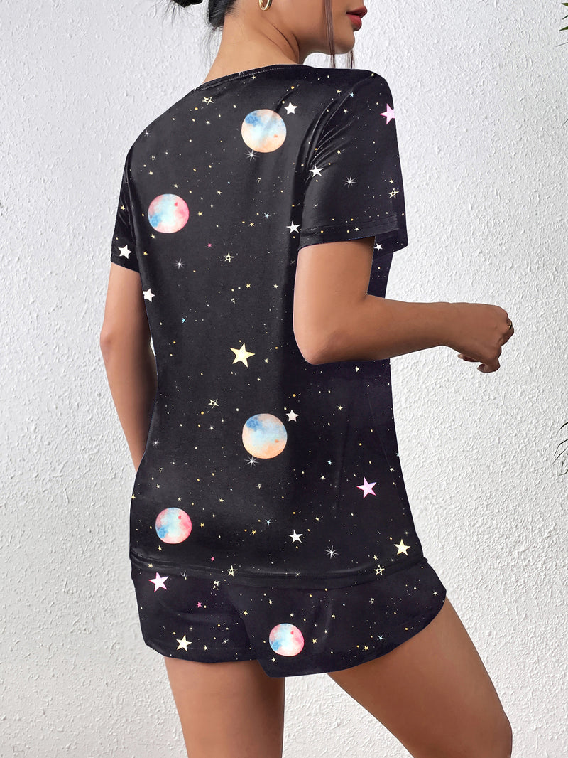 Pajama Sets Short Sleeve Pjs 2 Piece Top and Shorts