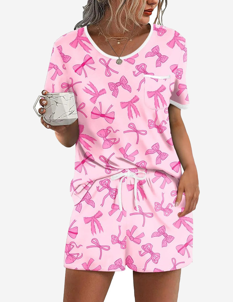 Ekouaer Pajama Set for Solid 2 Piece Lounge Set