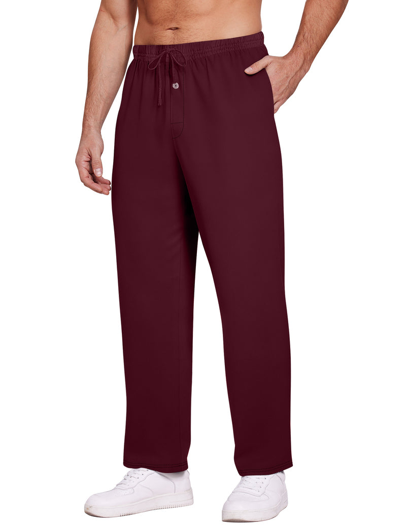 Men's Plaid Pj Lounge Pants with Pockets & Drawstring