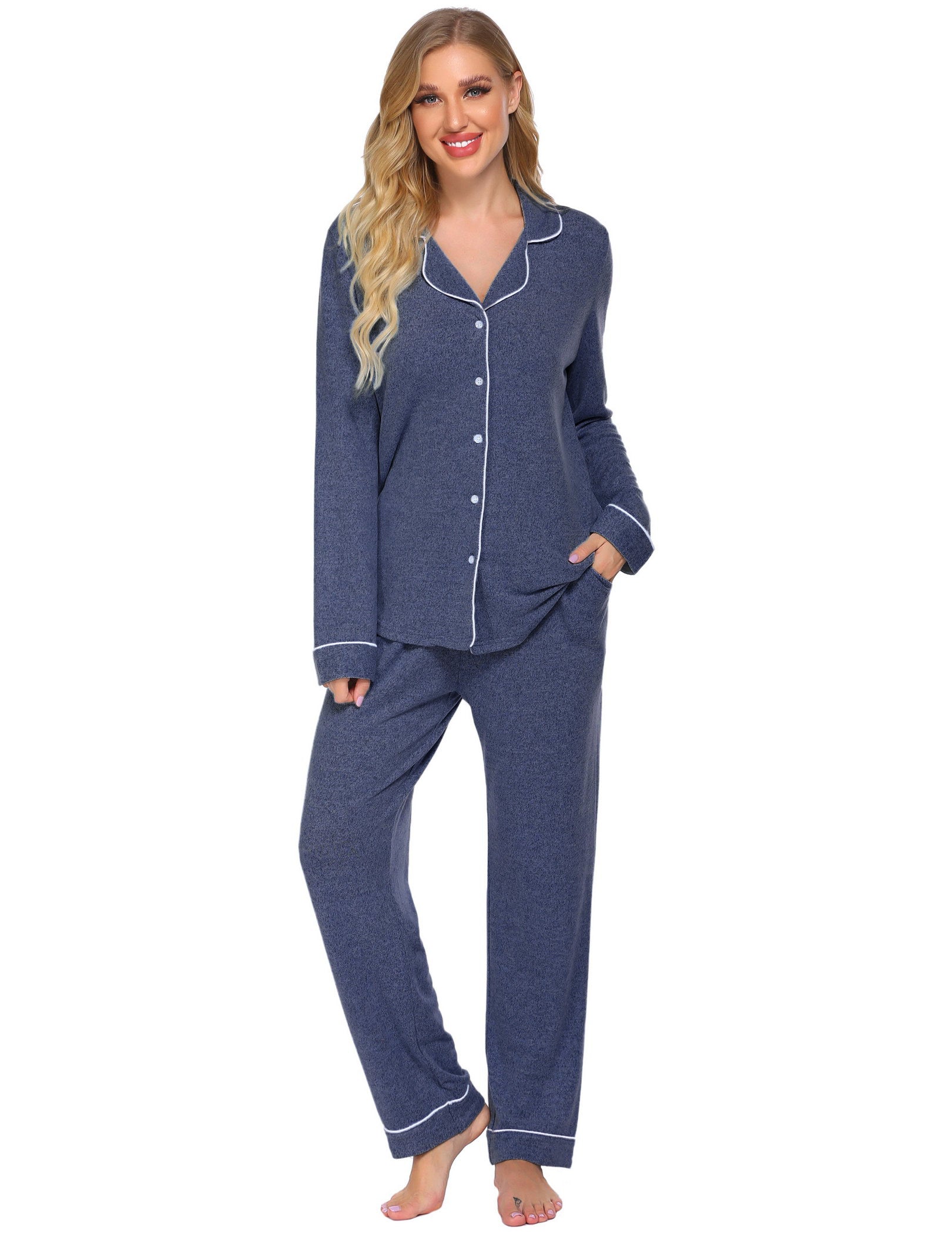 Casual Button Down Loungewear Set (US Only)