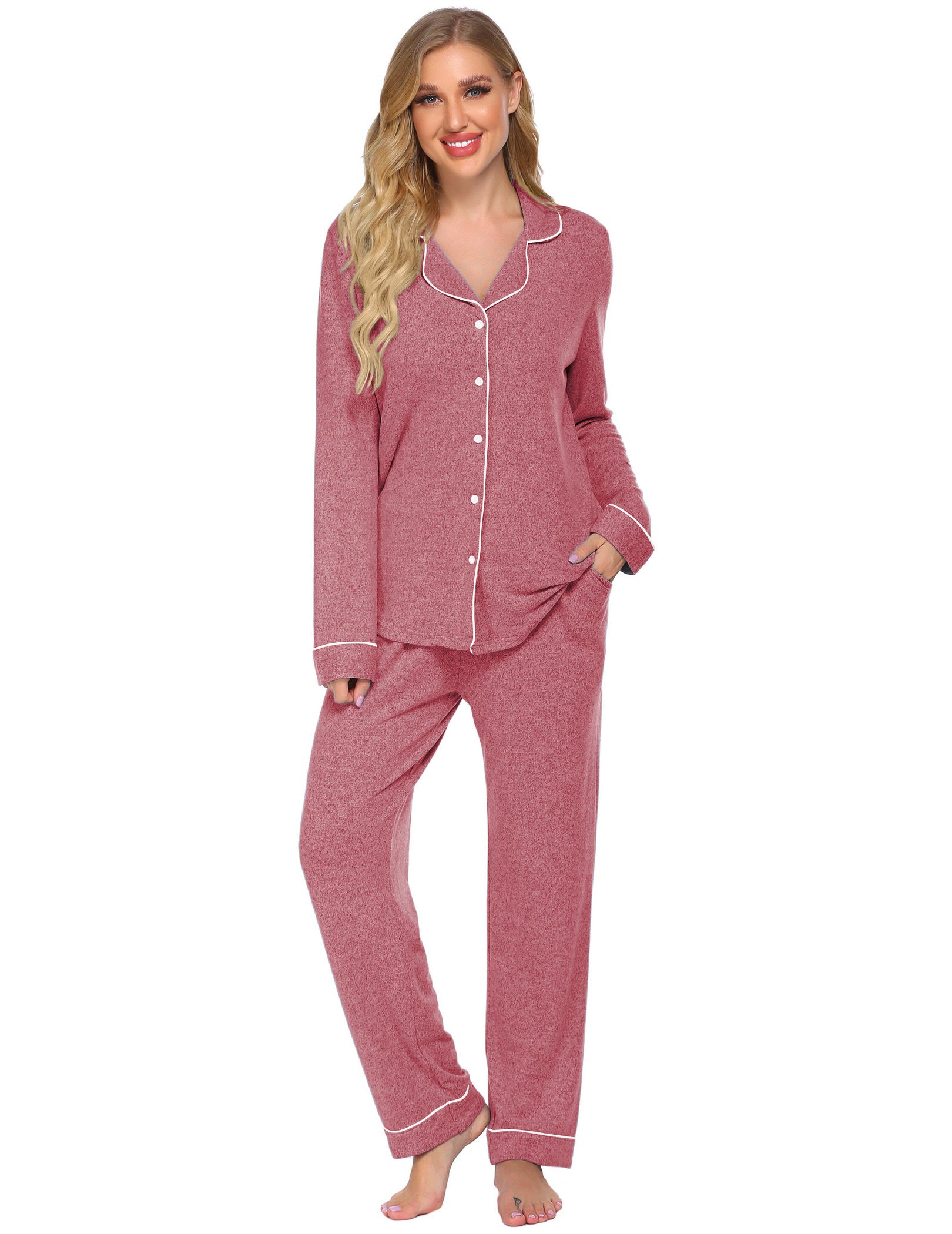 Casual Button Down Loungewear Set (US Only)