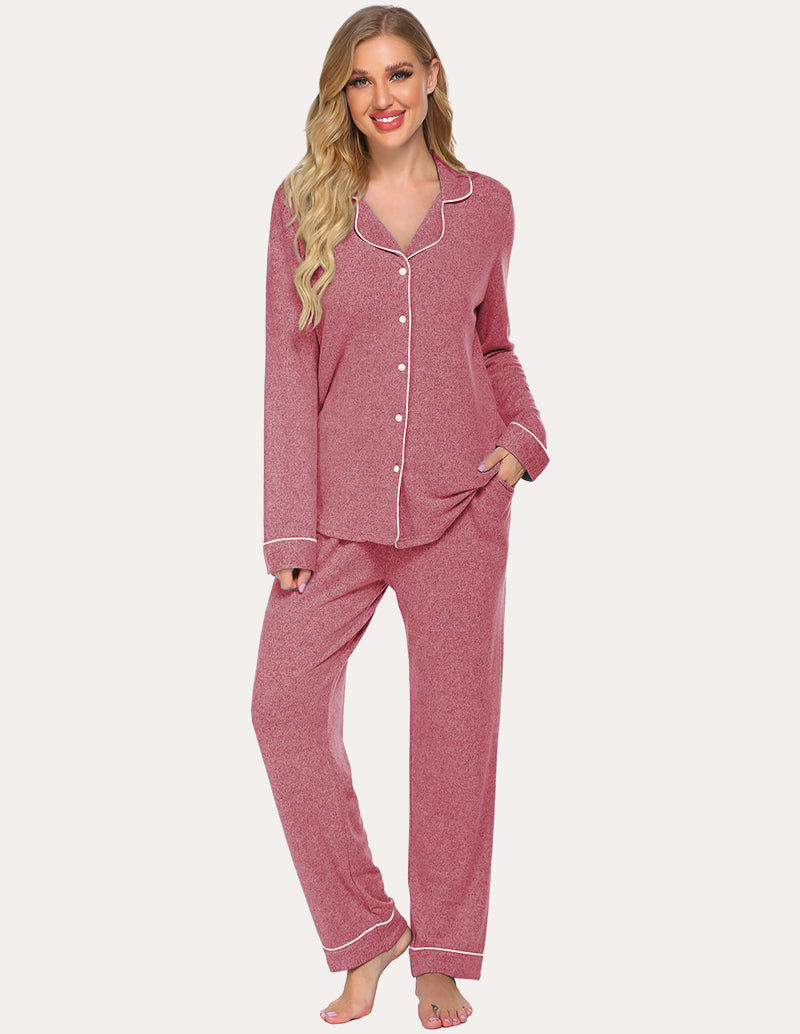 Casual Button Down Loungewear Set (US Only)