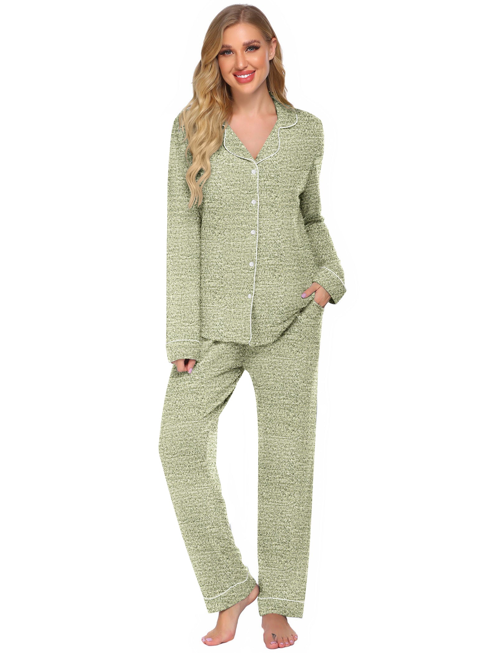 Casual Button Down Loungewear Set (US Only)