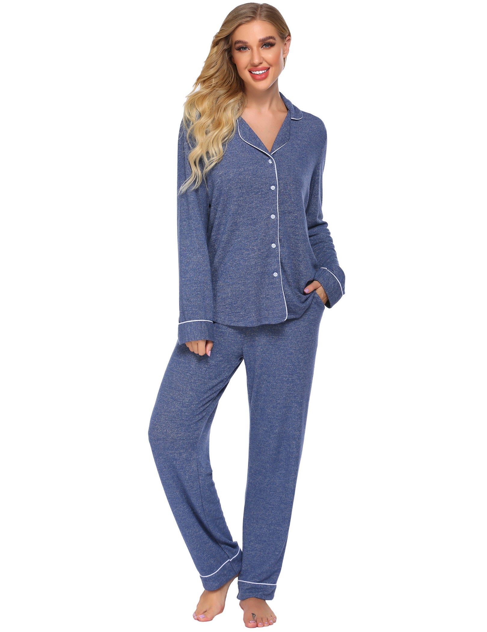 Casual Button Down Loungewear Set (US Only)