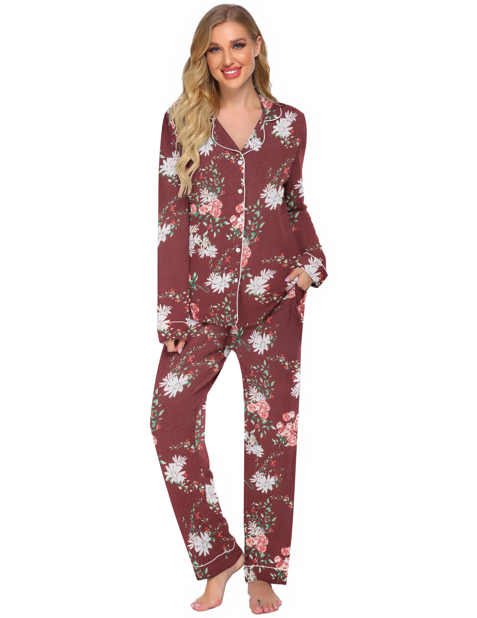 Casual Button Down Loungewear Set (US Only)