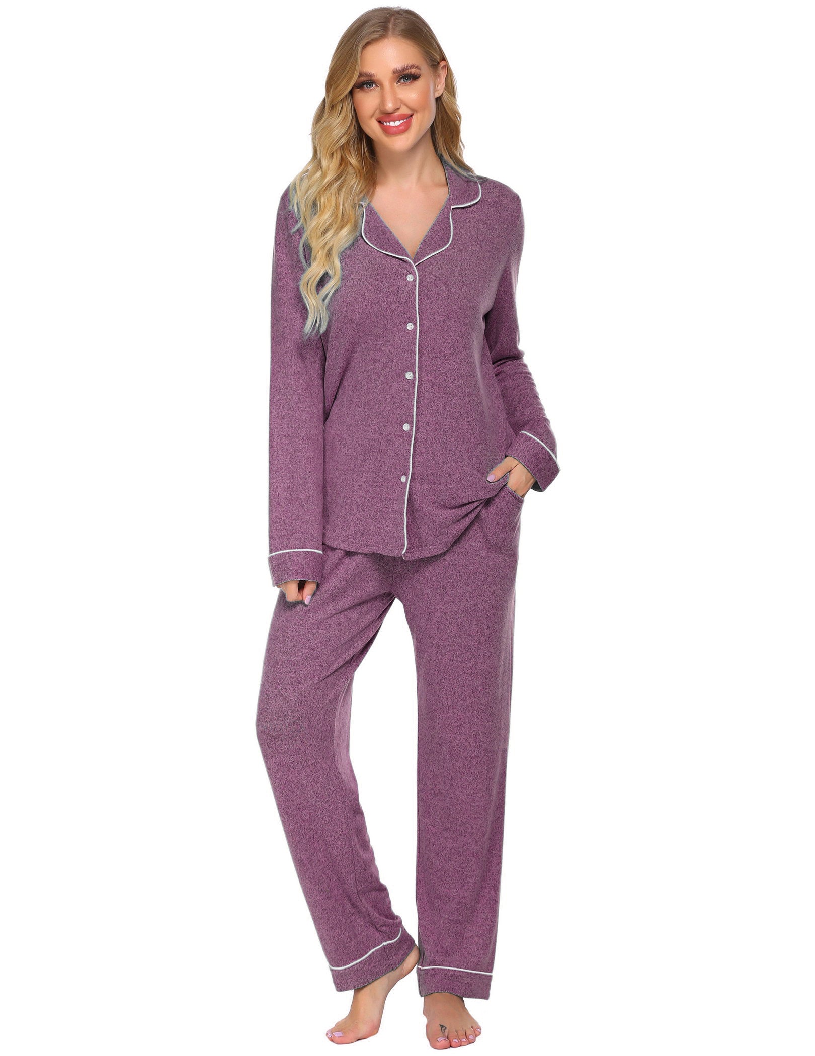 Casual Button Down Loungewear Set (US Only)