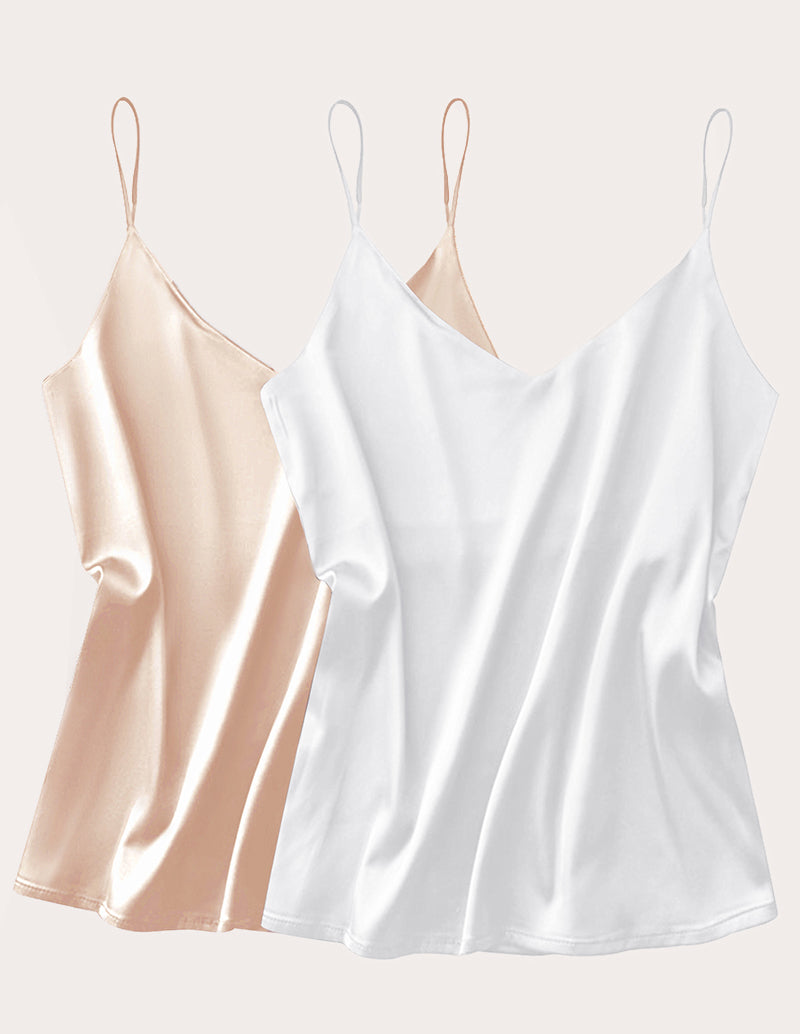 2 Pack Basic Satin Tank Top