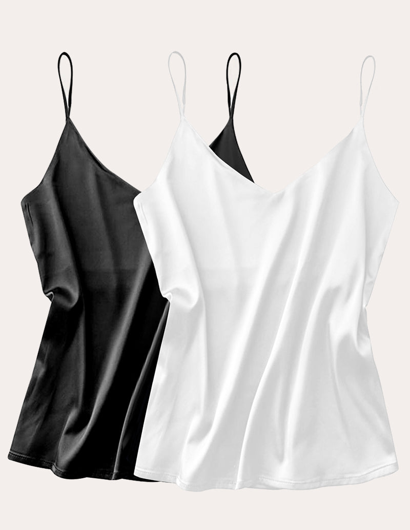 2 Pack Basic Satin Tank Top