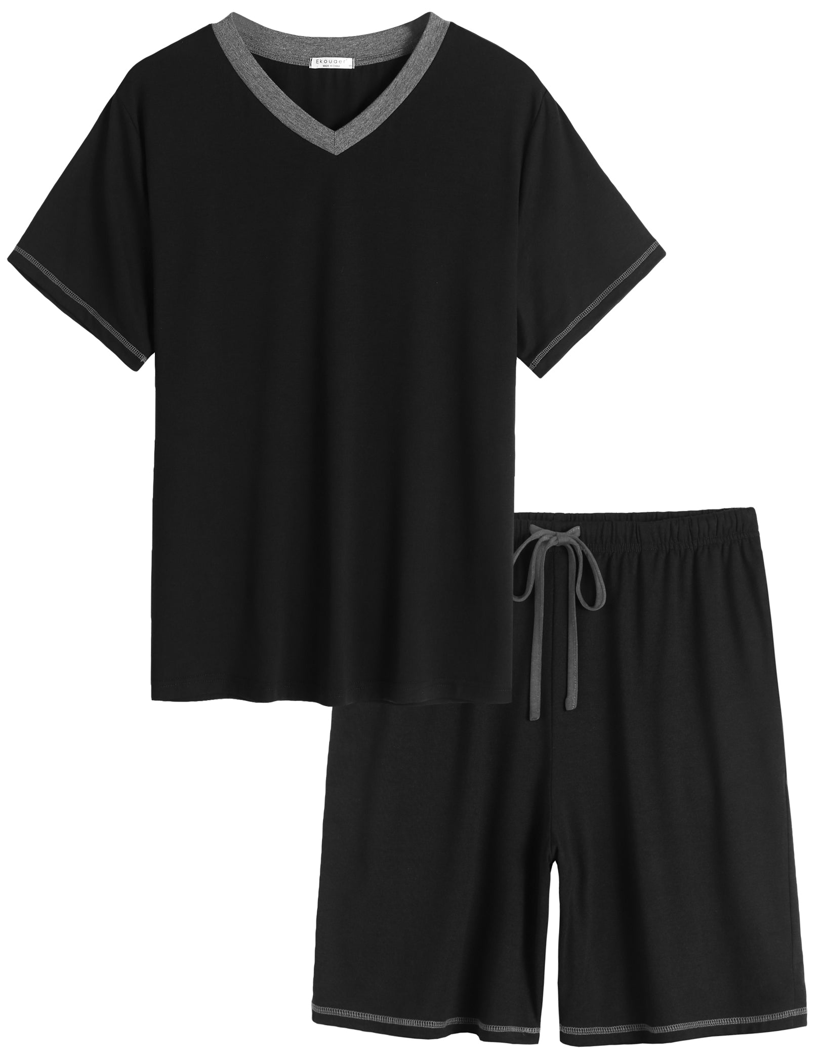 Men Pajamas T-shirt Shorts Set