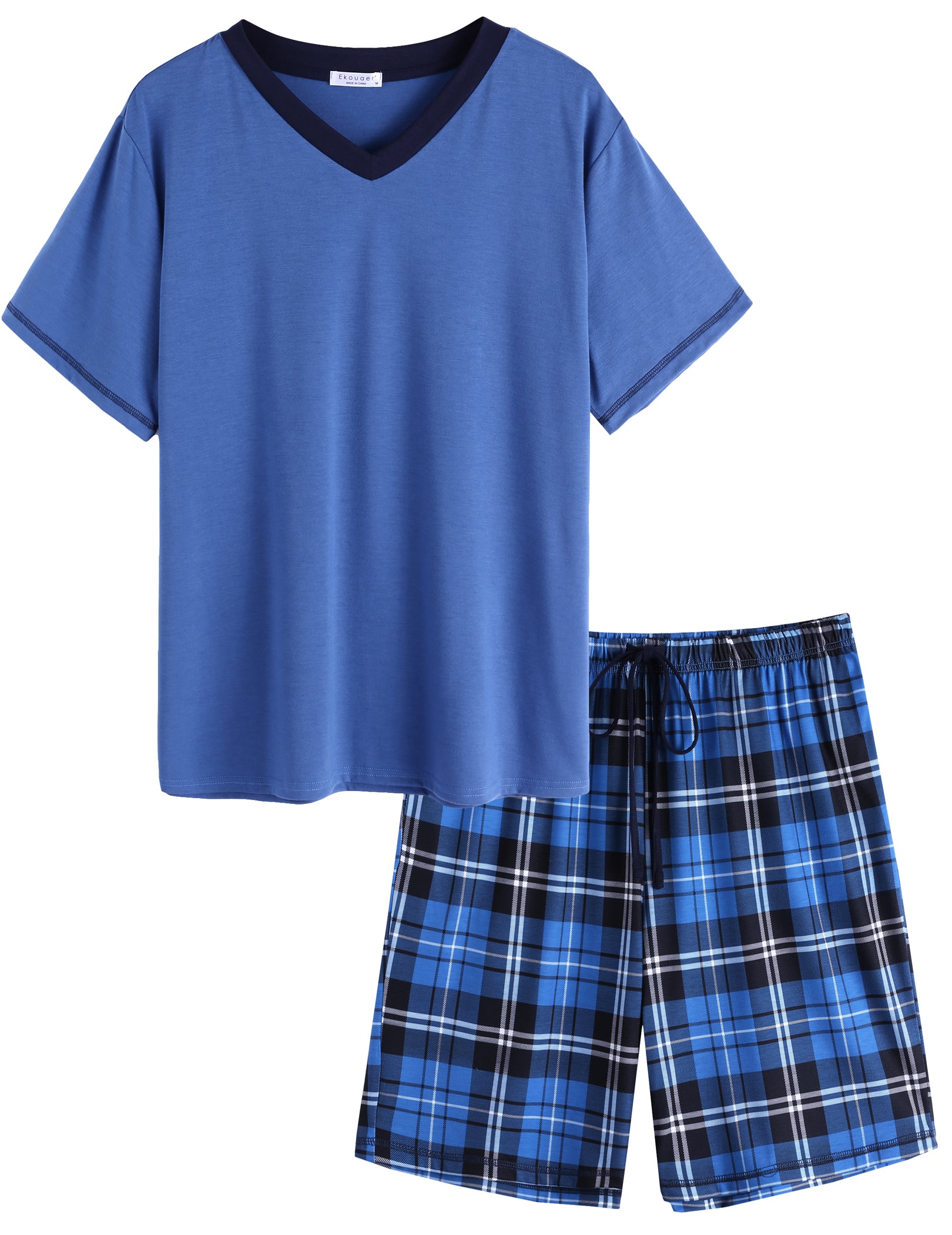 Men Pajamas T-shirt Shorts Set