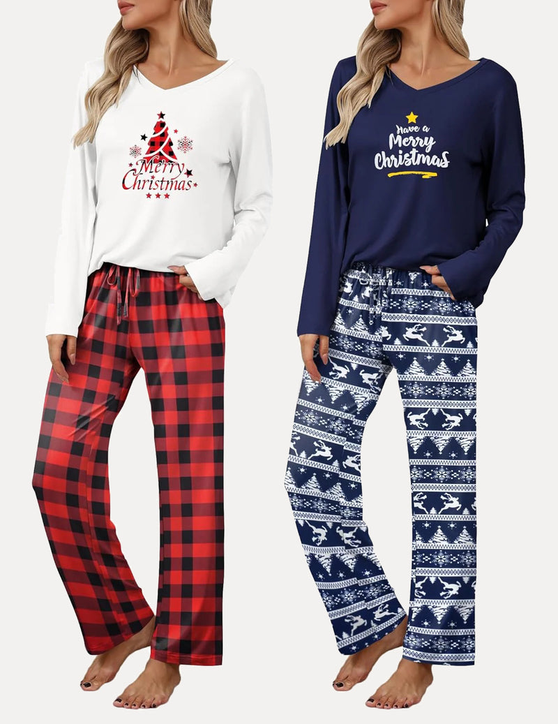 2 Pack Teddy Pajama Set Long Sleeve Top and Pants