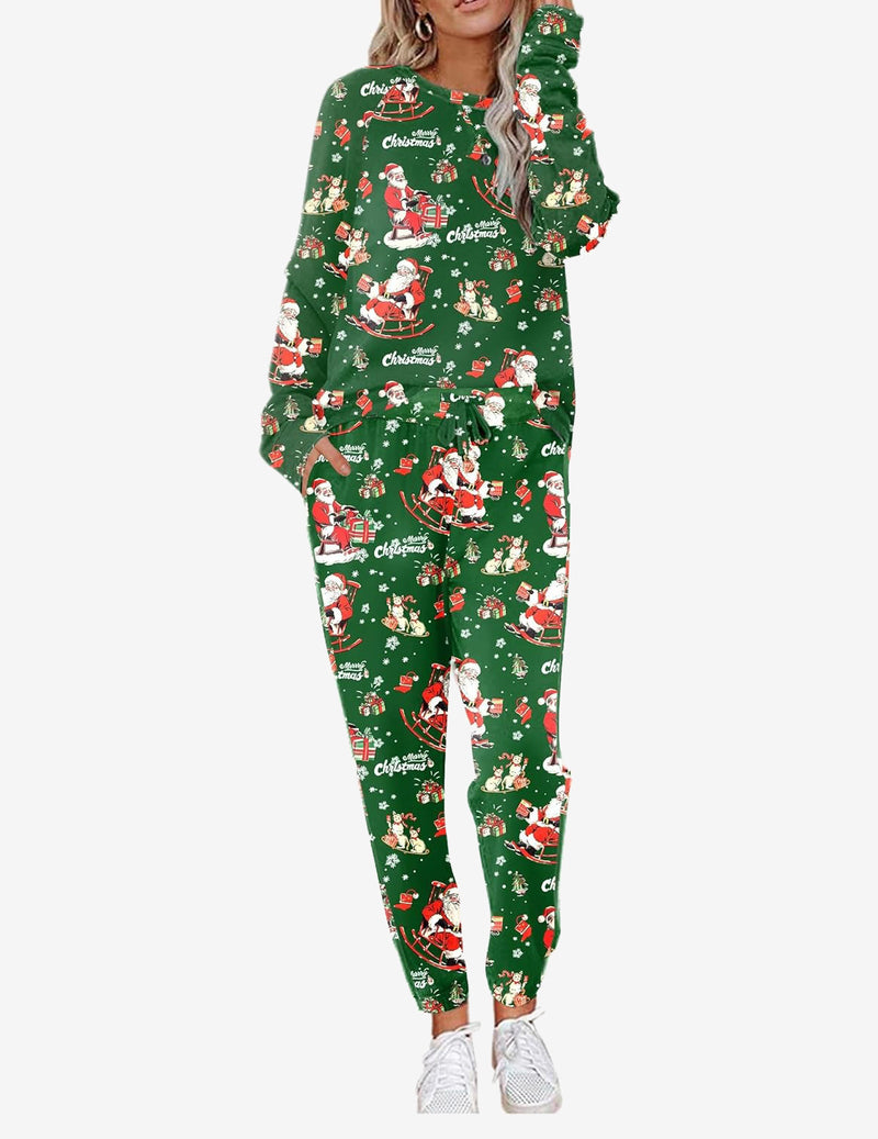 Pajama Set Long Sleeve PJs 2 Piece Lounge Set