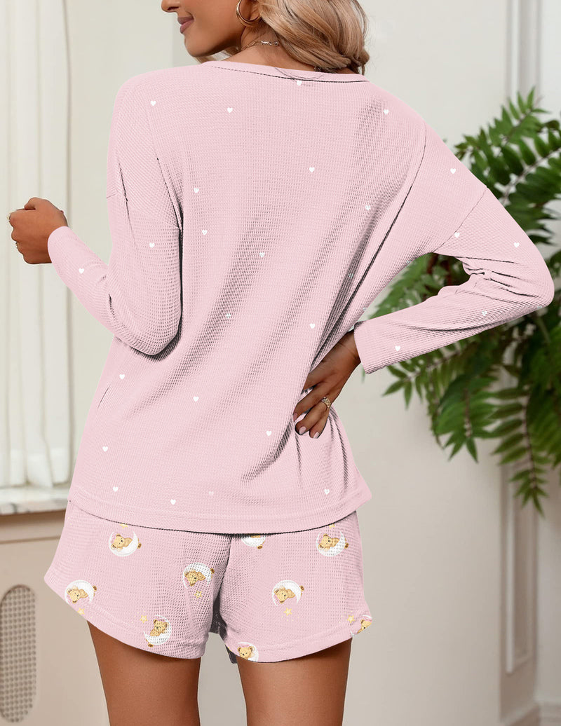 Ekouaer Waffle Knit Pajamas Set (US Only)