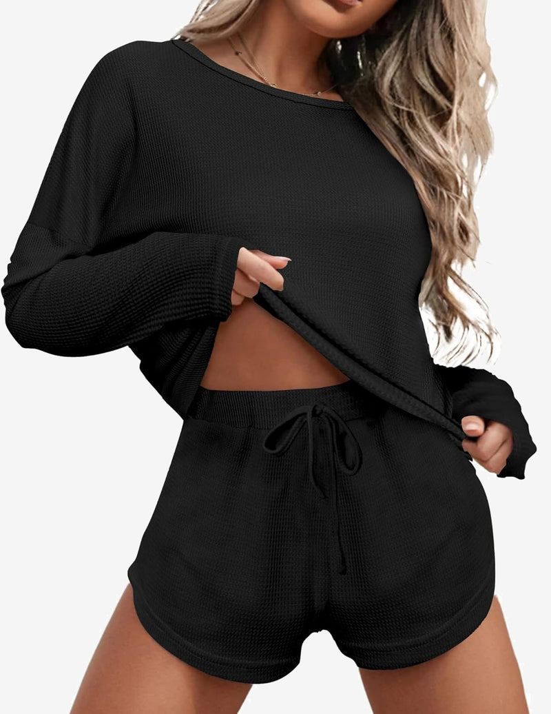 Ekouaer Waffle Knit Pajamas Set (US Only)