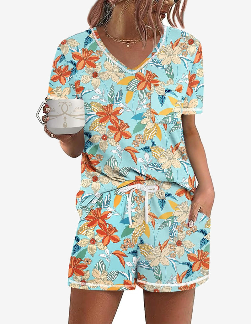 Teddy Pajamas Sets Short Sleeve Lounge Sets