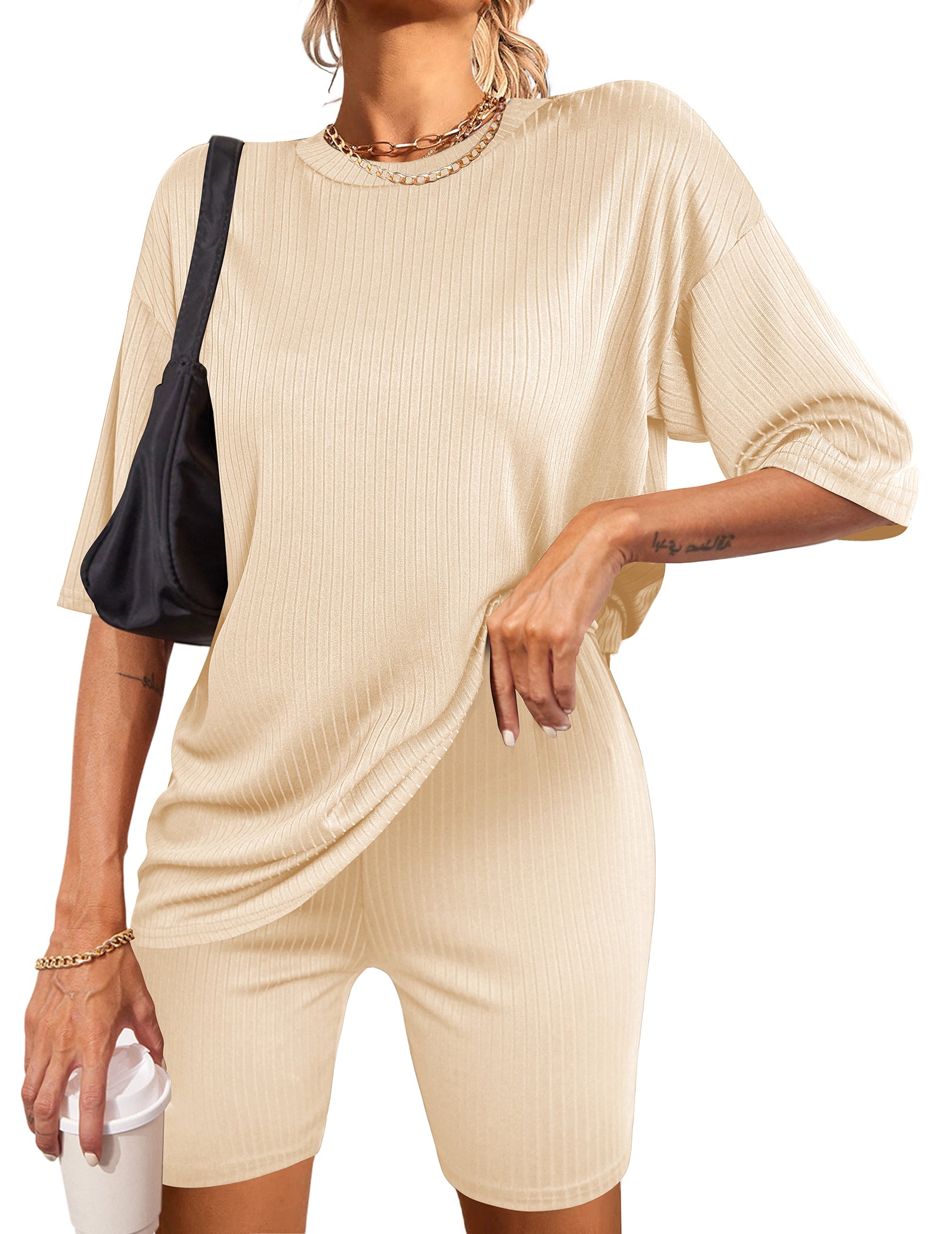 Ekouaer Knit Pajamas 2 Piece Lounge Sets (US Only)