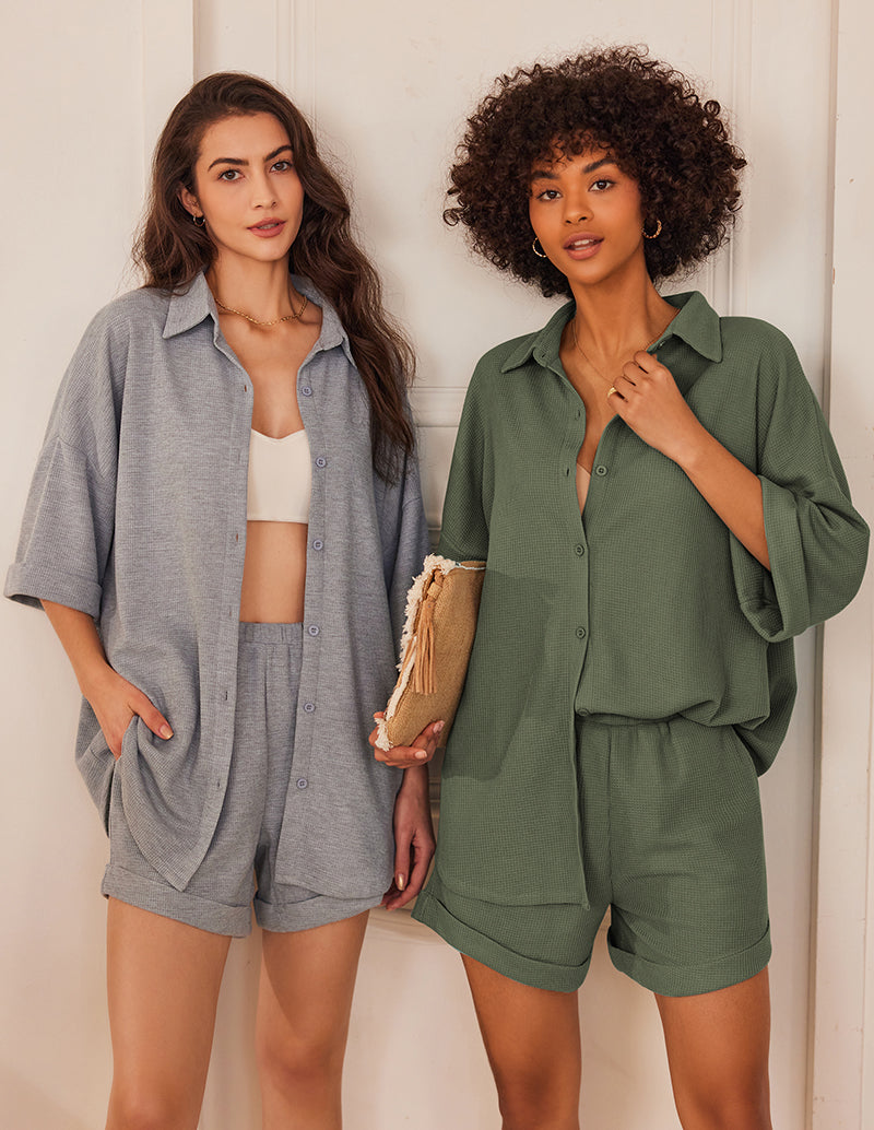 Leisure Waffle 2-Piece Pajama Sets (US Only)